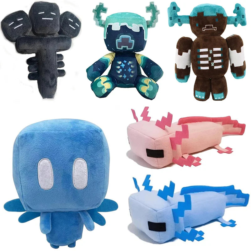 Peluches de Minecraft – Warden, Wither, Axolotl y Más (16-30cm)